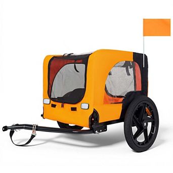 66LB Capacity Heavy-Duty Foldable Pet Bike Trailer with 16" All-Terrain Wheels