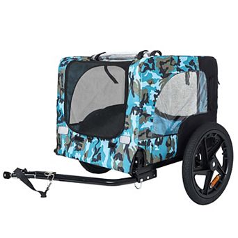 66LB Capacity Heavy-Duty Foldable Pet Bike Trailer with 16" All-Terrain Wheels