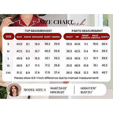 Ekouaer Women's Pajama Sets Button Down Loungewear Short Sleeve Sleepwear 2 Piece Pants Pjs Set