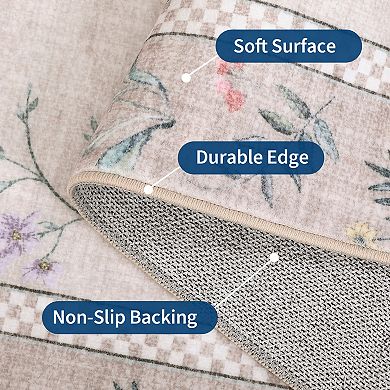 Contemporary Area Rug Machine Washable Low Pile Stain Resistant Carpet for Dining Room Bathroom