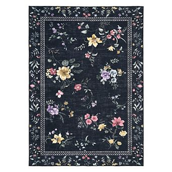 Contemporary Area Rug Machine Washable Low Pile Stain Resistant Carpet for Dining Room Bathroom