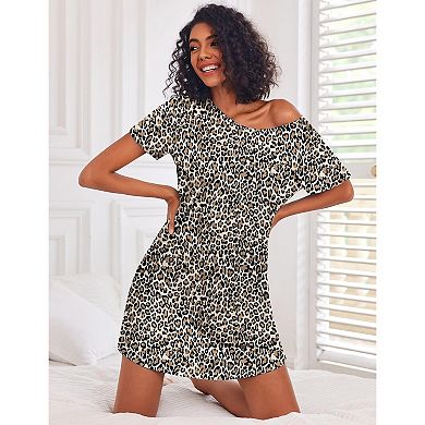 Ekouaer 3 Pack Nightgowns for Women Short Sleeve Sleep Shirts Button Down Nightshirts Soft Sleep