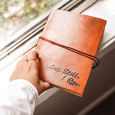But Still I Rise Quote Leather Journal