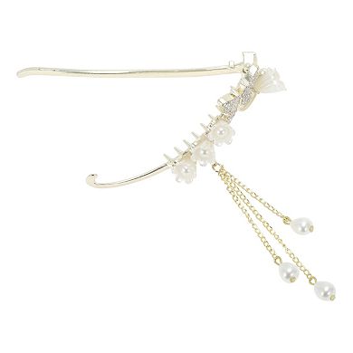 Hair Clips for Home 1 Pc Gold Tone Beige