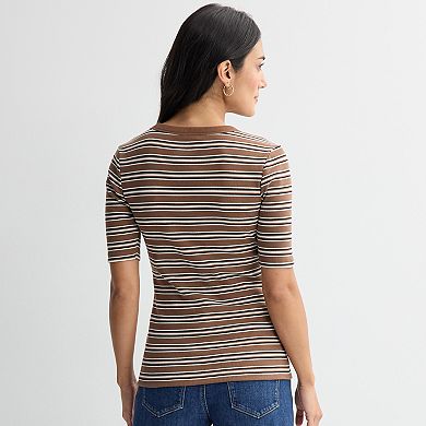 Women's Sonoma Goods For Life® Crewneck Elbow Sleeve Tee