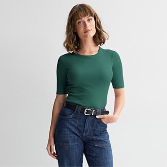 Women's Sonoma Goods For Life® Crewneck Elbow Sleeve Tee