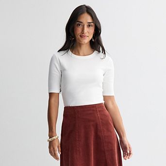 Women's Sonoma Goods For Life® Crewneck Elbow Sleeve Tee