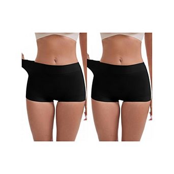 2 Packs Women's Slimming Waist Hip-Lifter Shaping Shorts Anti Chafing Control Panties Under Dress
