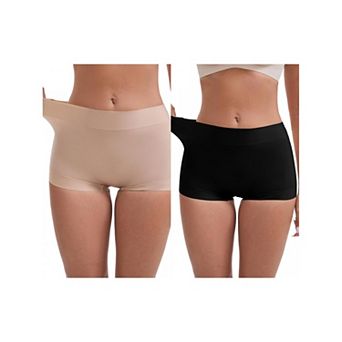 2 Packs Women's Slimming Waist Hip-Lifter Shaping Shorts Anti Chafing Control Panties Under Dress