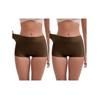 2 Packs Women's Slimming Waist Hip-Lifter Shaping Shorts Anti Chafing Control Panties Under Dress
