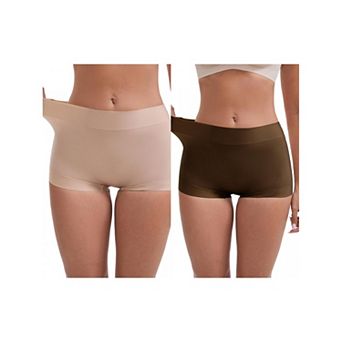 2 Packs Women's Slimming Waist Hip-Lifter Shaping Shorts Anti Chafing Control Panties Under Dress
