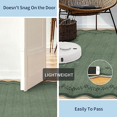 Contemporary Area Rug Non Slip Foldable Ultra Thin Non Shedding Floor Cover for Bedroom Playroom