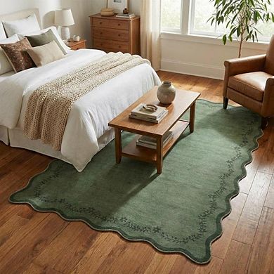 Contemporary Area Rug Non Slip Foldable Ultra Thin Non Shedding Floor Cover for Bedroom Playroom