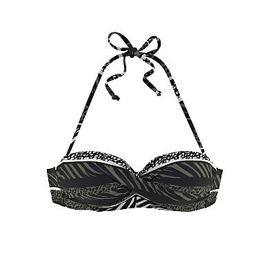 Lascana Women's Animal Print Bandeau Bikini Top