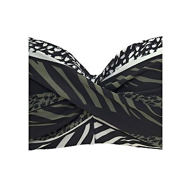 Lascana Women's Animal Print Bandeau Bikini Top