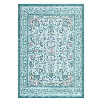 ANIXOL Washable Vintage Floral Area Rug