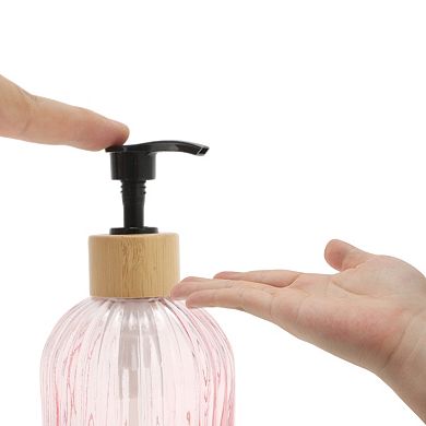 Round Bottom Vertical Stripe Soap Dispenser 13.53oz 1 Pc