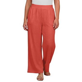 Avenue Women's Plus Size Knit Gauze Smocked Wide-Leg Pants