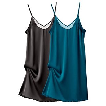 Ekouaer Womens 2 Pack Silk Nightgowns Lingerie Sleepwear Satin Negligee