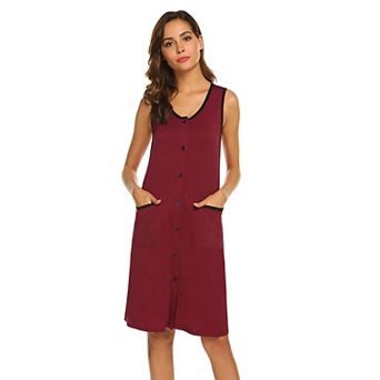 Ekouaer Nightgowns for Women Button Down Sleep Shirts Tank Sleeveless Nightshirt Soft Sleepwear