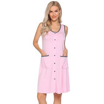 Ekouaer Nightgowns for Women Button Down Sleep Shirts Tank Sleeveless Nightshirt Soft Sleepwear