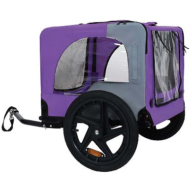 Heavy-Duty Foldable Pet/Cargo Bike Trailer-16" All-Terrain Wheels Universal Hitch