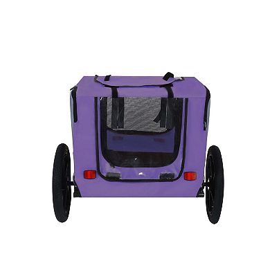 Heavy-Duty Foldable Pet/Cargo Bike Trailer-16" All-Terrain Wheels Universal Hitch