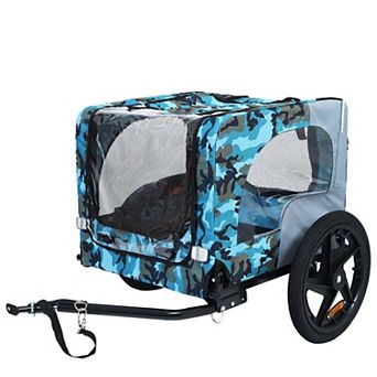 Heavy-Duty Foldable Pet/Cargo Bike Trailer-16" All-Terrain Wheels Universal Hitch