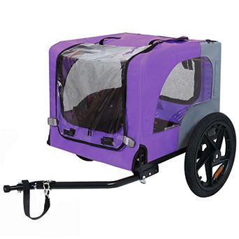 Heavy-Duty Foldable Pet/Cargo Bike Trailer-16" All-Terrain Wheels Universal Hitch