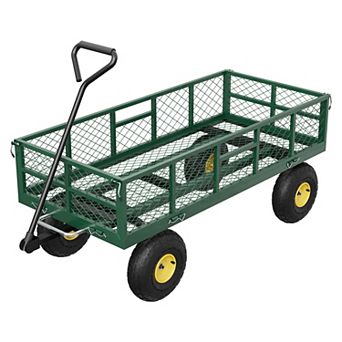 900 LBS Heavy Duty Garden Cart with Removable Sides,10" Pneumatic Tires Utility Wagon for Yard,Farm