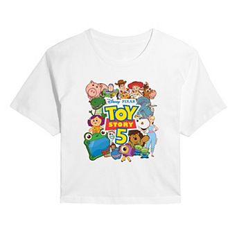 Juniors' Disney / Pixar's Toy Story 5 Characters Collage Cropped Tee