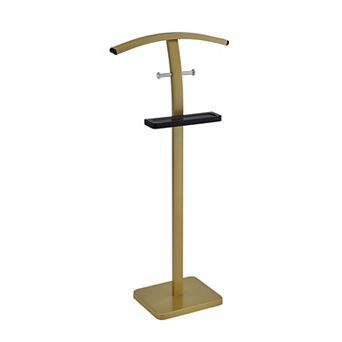 Kings Brand Furniture Freestanding Clothing Valet Rack Stand, Metal & Wood Suit Rack & Clothing Bar