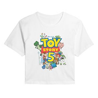 Juniors' Disney / Pixar's Toy Story 5 Logo & Characters Cropped Tee