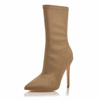 Stretch Pointed Toe Stiletto Heel Mid-Calf Boots