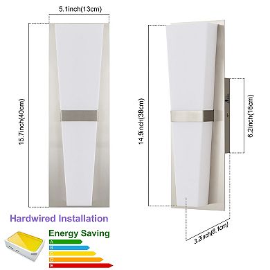 POWLIG 15.7" Modern Flush Mount Wall Sconce with Triangle Shade - Dimmable LED Light