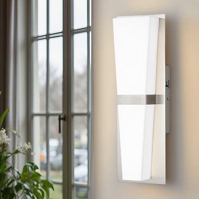 POWLIG 15.7" Modern Flush Mount Wall Sconce with Triangle Shade - Dimmable LED Light