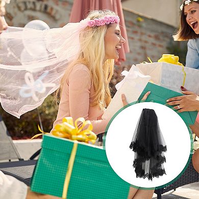 Double Layer Alloy Comb Wedding Veil15.75"-23.62" 1 Pc