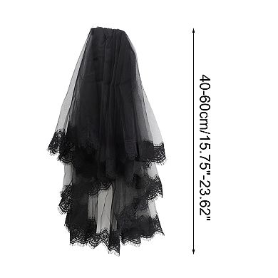 Double Layer Alloy Comb Wedding Veil15.75"-23.62" 1 Pc