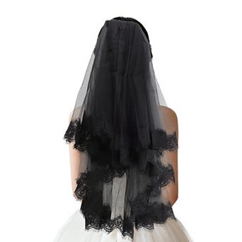 Double Layer Alloy Comb Wedding Veil15.75"-23.62" 1 pc