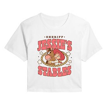 Juniors' Disney / Pixar's Toy Story 5 Sheriff Jessie's Stables Cropped Tee