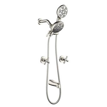 2 Handles 7-Spray Tub and Shower Faucet 4.72 in Shower Head and Tub Spout Spray, Valve Included