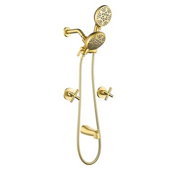 2 Handles 7-Spray Tub and Shower Faucet 4.72 in Shower Head and Tub Spout Spray, Valve Included