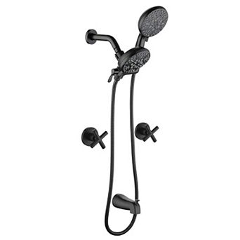 2 Handles 7-Spray Tub and Shower Faucet 4.72 in Shower Head and Tub Spout Spray, Valve Included