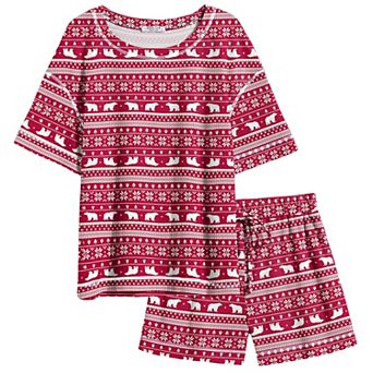 Ekouaer Women's Waffle Knit Lounge Set Short Sleeve Top and Shorts with Pocket