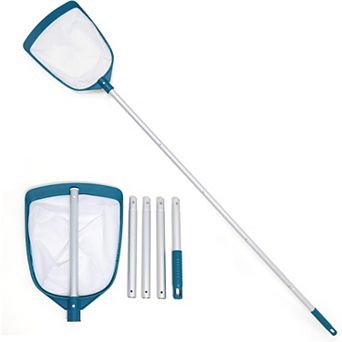 Upgraded Pool Leaf Skimmer with Adjustable Pole & Medium Fine Nylon Mesh for Pools & Spas