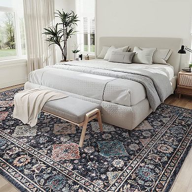 ANIXOL Washable Foldable Vintage Area Rug