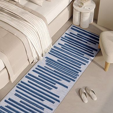 Contemporary Area Rug Machine Washable Low Pile Pet Friendly Ultra Thin Carpet for Playroom
