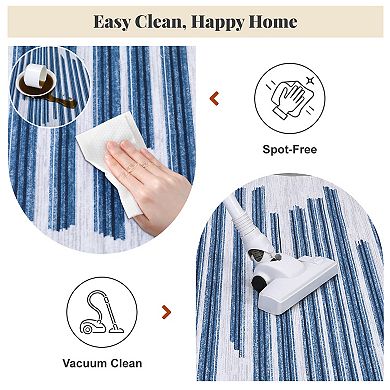 Contemporary Area Rug Machine Washable Low Pile Pet Friendly Ultra Thin Carpet for Playroom