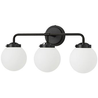 POWLIG 22.44" Vanity Light Fixture, 3-Light Bathroom Mirror Lighting with Milk White Glass Shades
