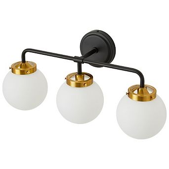 POWLIG 22.44" Vanity Light Fixture, 3-Light Bathroom Mirror Lighting with Milk White Glass Shades